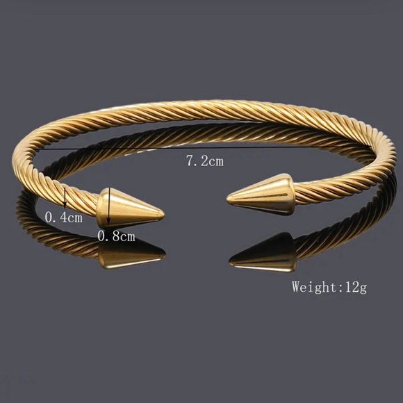 Elegant Gold-Toned Cable Cuff Bracelet - Picture 2 of 5